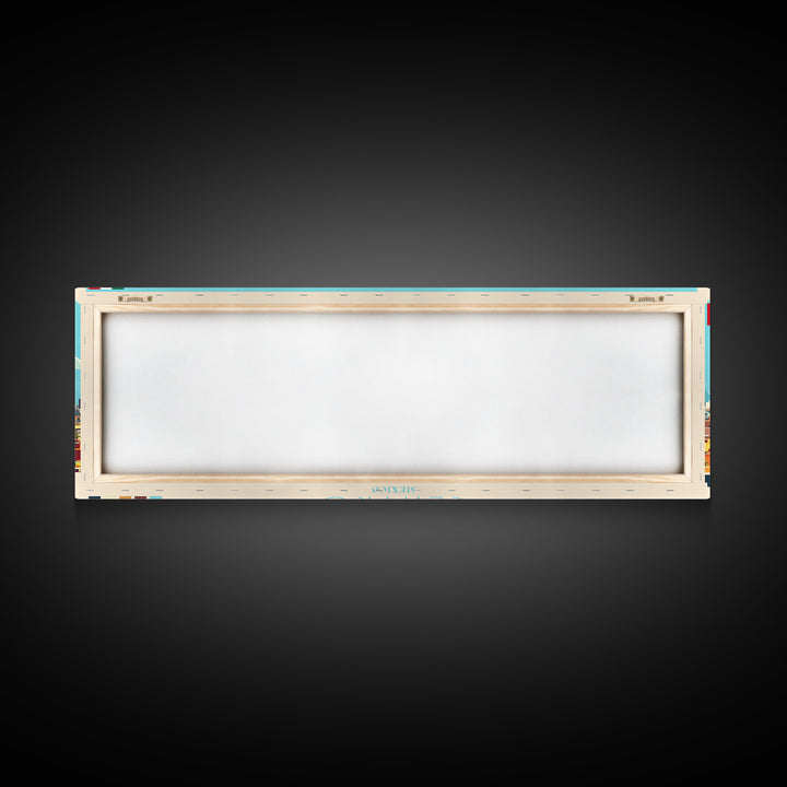 Centro, Mexico Panoramic Travel Poster Canvas Print, Centro, Mexico Painting, Mexico Art, Centro Travel Art, Guest Room Painting