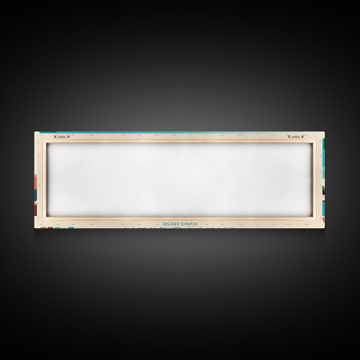 Chattogram, Bangladesh Travel Poster Panoramic Canvas Print, Chattogram, Bangladesh Painting, Bangladesh Art, Chattogram Travel Art, Guest Room Painting