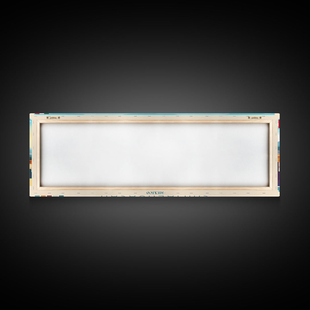 Chimalhuacan, Mexico Panoramic Travel Poster Canvas Print, Chimalhuacan, Mexico Painting, Mexico Art, Chimalhuacan Travel Art, Guest Room Painting