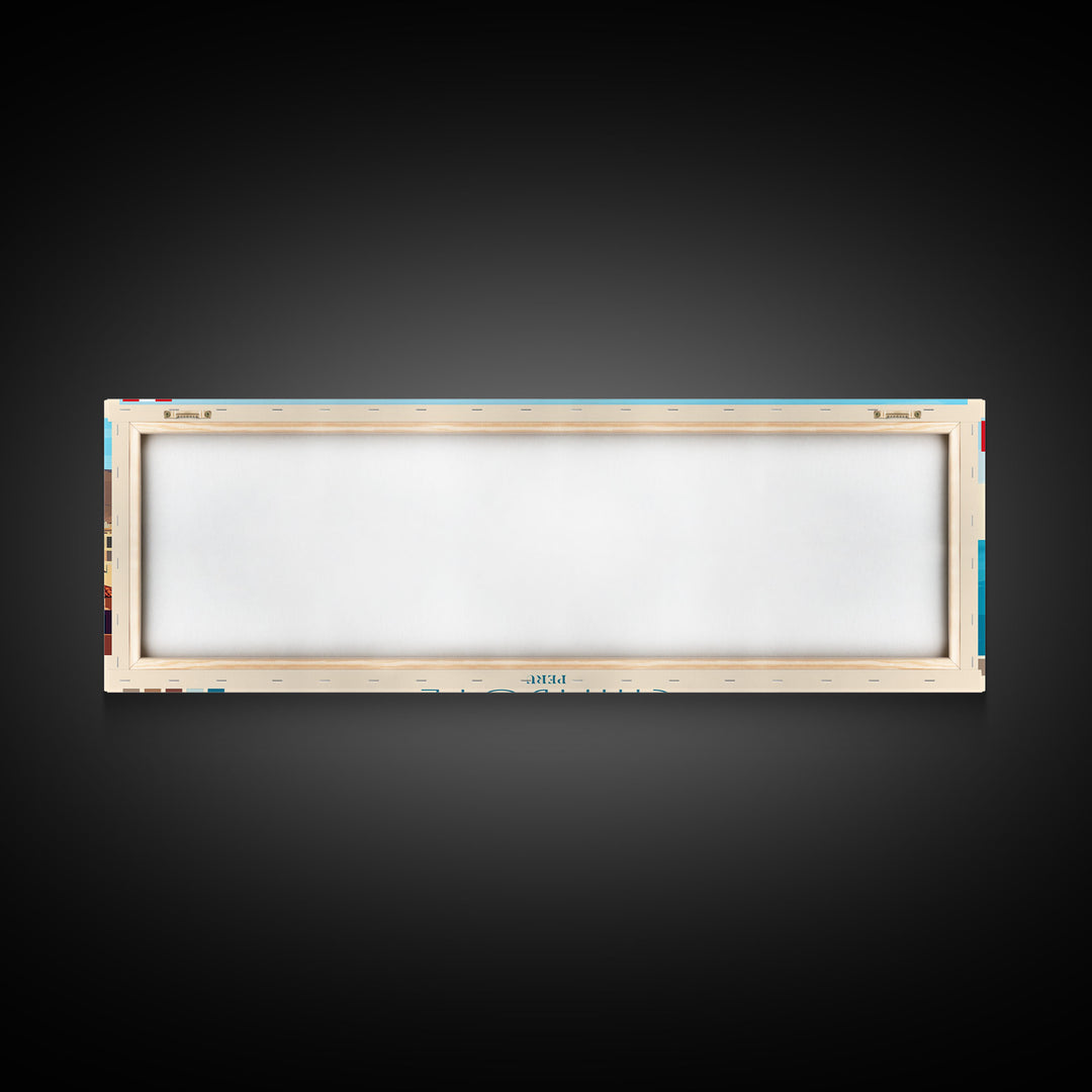 Chimbote, Peru Panoramic Travel Poster Canvas Print, Chimbote, Peru Painting, Peru Art, Chimbote Travel Art, Living Room Painting