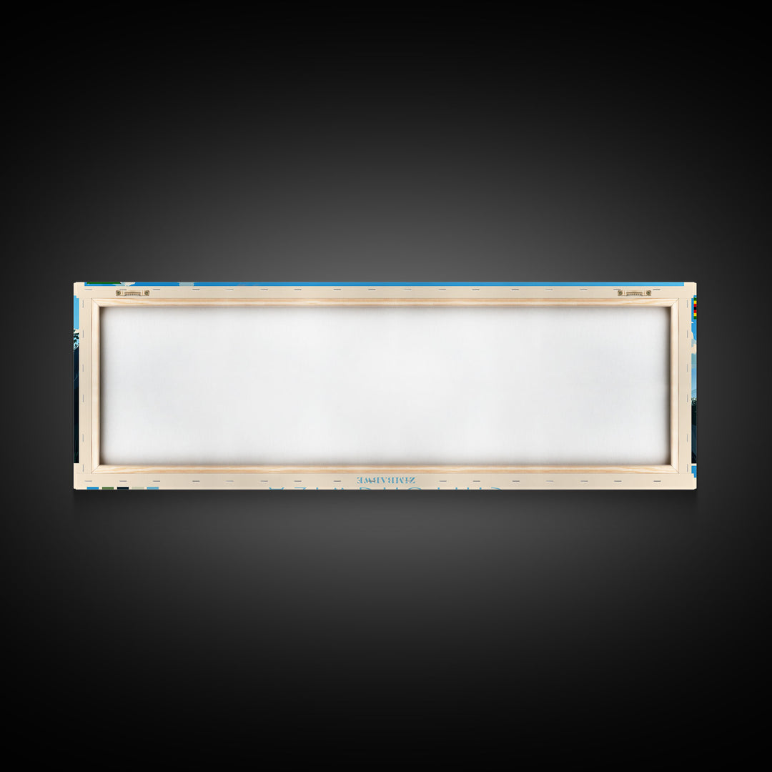 Chitungwiza, Zimbabwe Panoramic Travel Poster Canvas Print, Chitungwiza, Zimbabwe Painting, Zimbabwe Art, Chitungwiza Panoramic Travel Art, Travel Painting