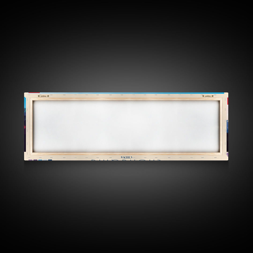 Chongqing, China Panoramic Travel Poster Canvas Print, Chongqing, China Painting, China Art, Chongqing Travel Art, Guest Room Painting