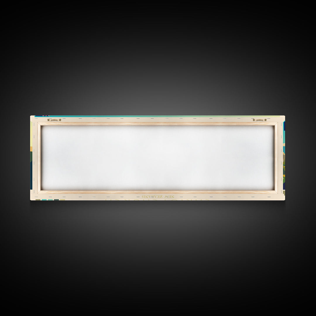 Panoramic Travel Poster Christchurch, New Zealand Canvas Print, Christchurch, New Zealand Painting, New Zealand Art, Christchurch Travel Art, Guest Room Painting