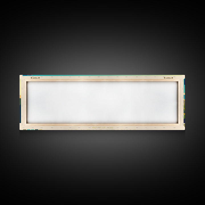 Panoramic Travel Poster Christchurch, New Zealand Canvas Print, Christchurch, New Zealand Painting, New Zealand Art, Christchurch Travel Art, Guest Room Painting