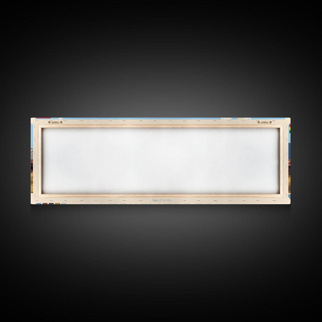 Colcapirhua, Bolivia Travel Poster Panoramic Canvas Print, Colcapirhua, Bolivia Painting, Bolivia Art, Colcapirhua Travel Art, Guest Room Painting