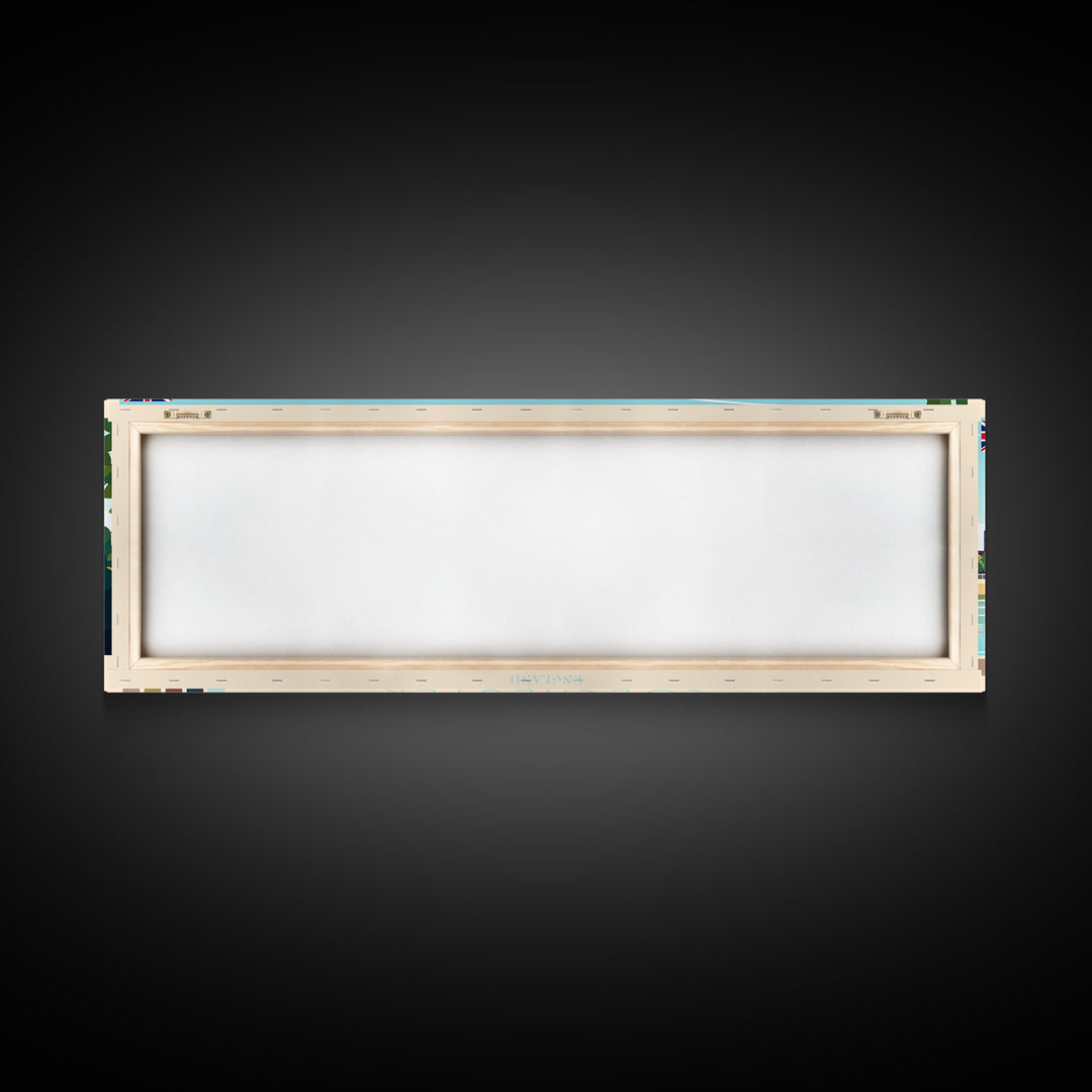 Colchester, England Travel Poster Panoramic Canvas Print, Colchester, England Painting, England Art, Colchester Travel Art, Guest Room Painting