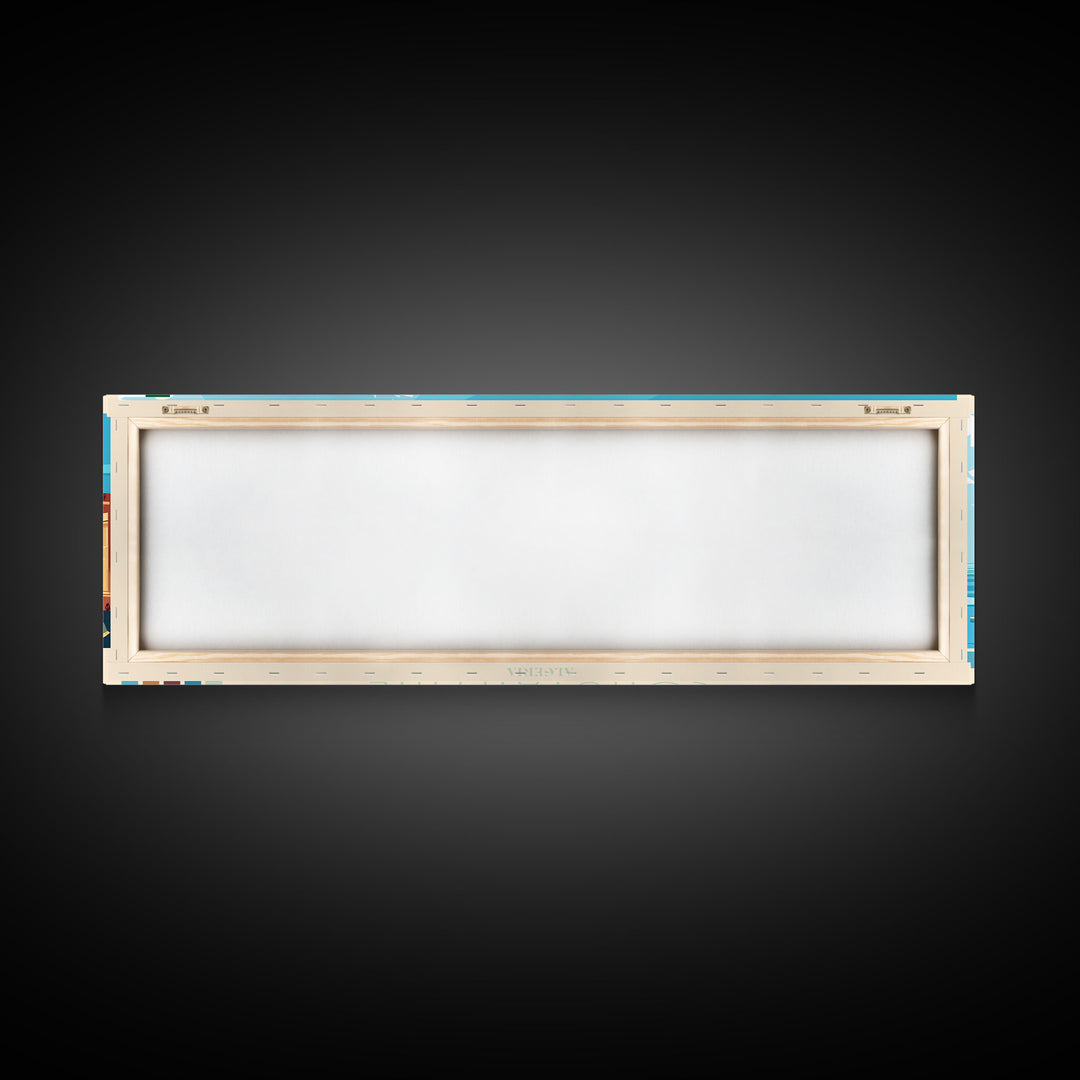 Constantine, Algeria Panoramic Travel Poster Canvas Print, Constantine, Algeria Painting, Algeria Art, Constantine Panoramic Travel Art, Travel Painting