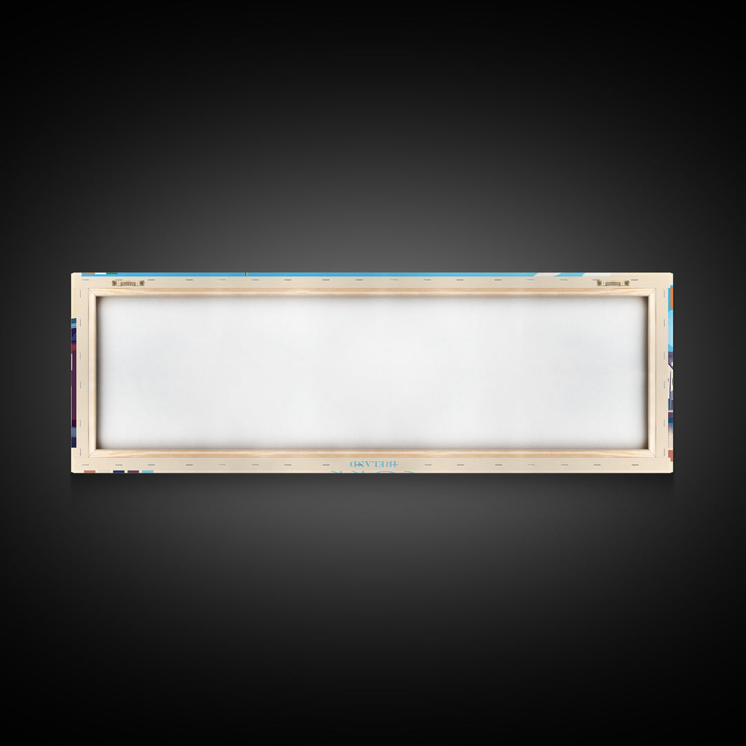 Cork, Ireland Panoramic Travel Poster Canvas Print, Cork, Ireland Painting, Ireland Art, Cork Travel Art, Living Room Painting