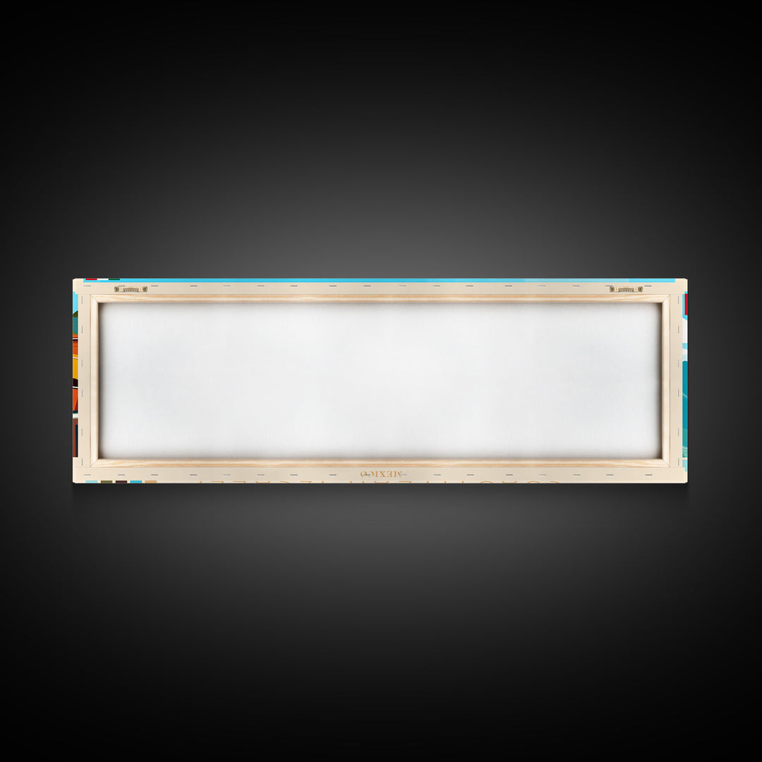 Cuautitlan Izcalli, Mexico Panoramic Travel Poster Canvas Print, Cuautitlan Izcalli, Mexico Painting, Mexico Art, Cuautitlan Izcalli Panoramic Travel Art, Travel Painting