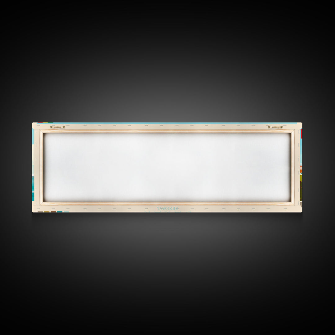 Dakar, Senegal Travel Poster Panoramic Canvas Print, Dakar, Senegal Painting, Senegal Art, Dakar Travel Art, Guest Room Painting