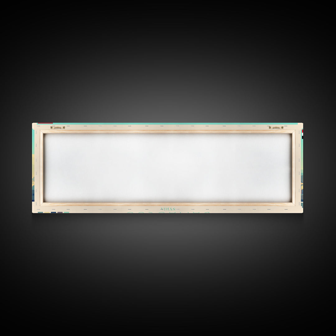 Panoramic Travel Poster Damascus, Syria Canvas Print, Damascus, Syria Painting, Syria Art, Damascus Travel Art, Guest Room Painting