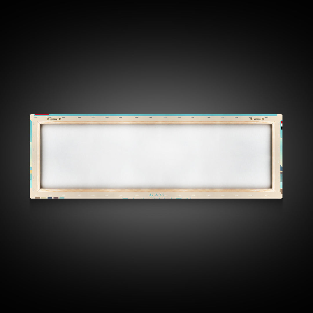 Damietta, Egypt Panoramic Travel Poster Canvas Print, Damietta, Egypt Painting, Egypt Art, Damietta Panoramic Travel Art, Travel Painting