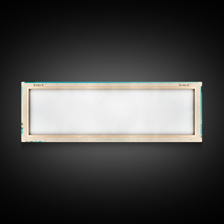 Dammam, Saudi Arabia Panoramic Travel Poster Canvas Print, Dammam, Saudi Arabia Painting, Saudi Arabia Art, Dammam Travel Art, Guest Room Painting