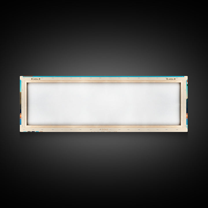 Delhi, India Travel Poster Panoramic Canvas Print, Delhi, India Painting, India Art, Delhi Travel Art, Guest Room Painting