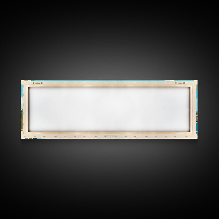 Panoramic Travel Poster Derry City, Ireland Canvas Print, Derry City, Ireland Painting, Ireland Art, Derry City Travel Art, Guest Room Painting