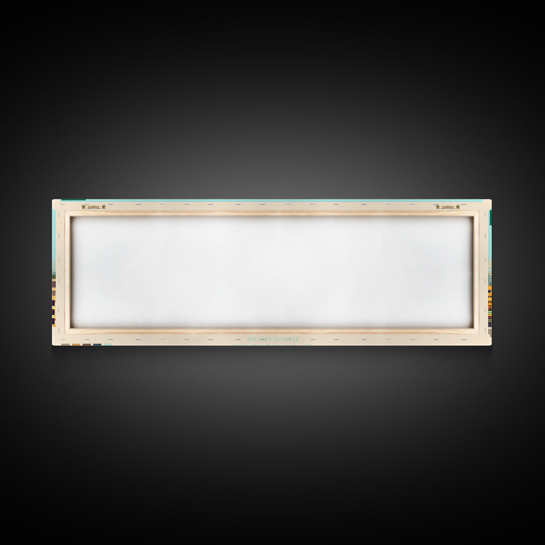 Dhaka, Bangladesh Panoramic Travel Poster Canvas Print, Dhaka, Bangladesh Painting, Bangladesh Art, Dhaka Travel Art, Guest Room Painting