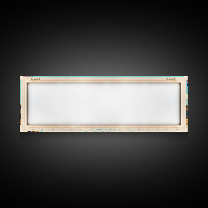 Diepsloot, South Africa Panoramic Travel Poster Canvas Print, Diepsloot, South Africa Painting, South Africa Art, Diepsloot Travel Art, Living Room Painting