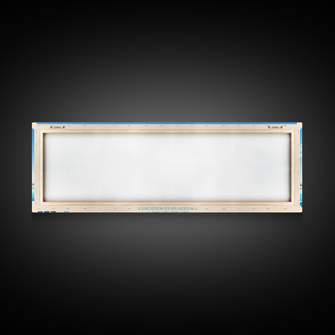 Dubai, United Arab Emirates Panoramic Travel Poster Canvas Print, Dubai, United Arab Emirates Painting, United Arab Emirates Art, Dubai Travel Art, Living Room Painting