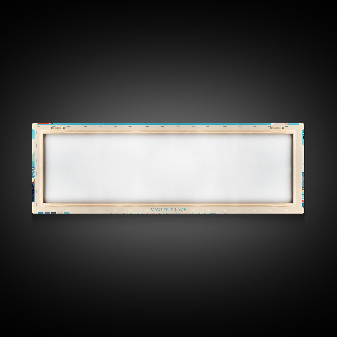 East London, South Africa Travel Poster Panoramic Canvas Print, East London, South Africa Painting, South Africa Art, East London Travel Art, Guest Room Painting