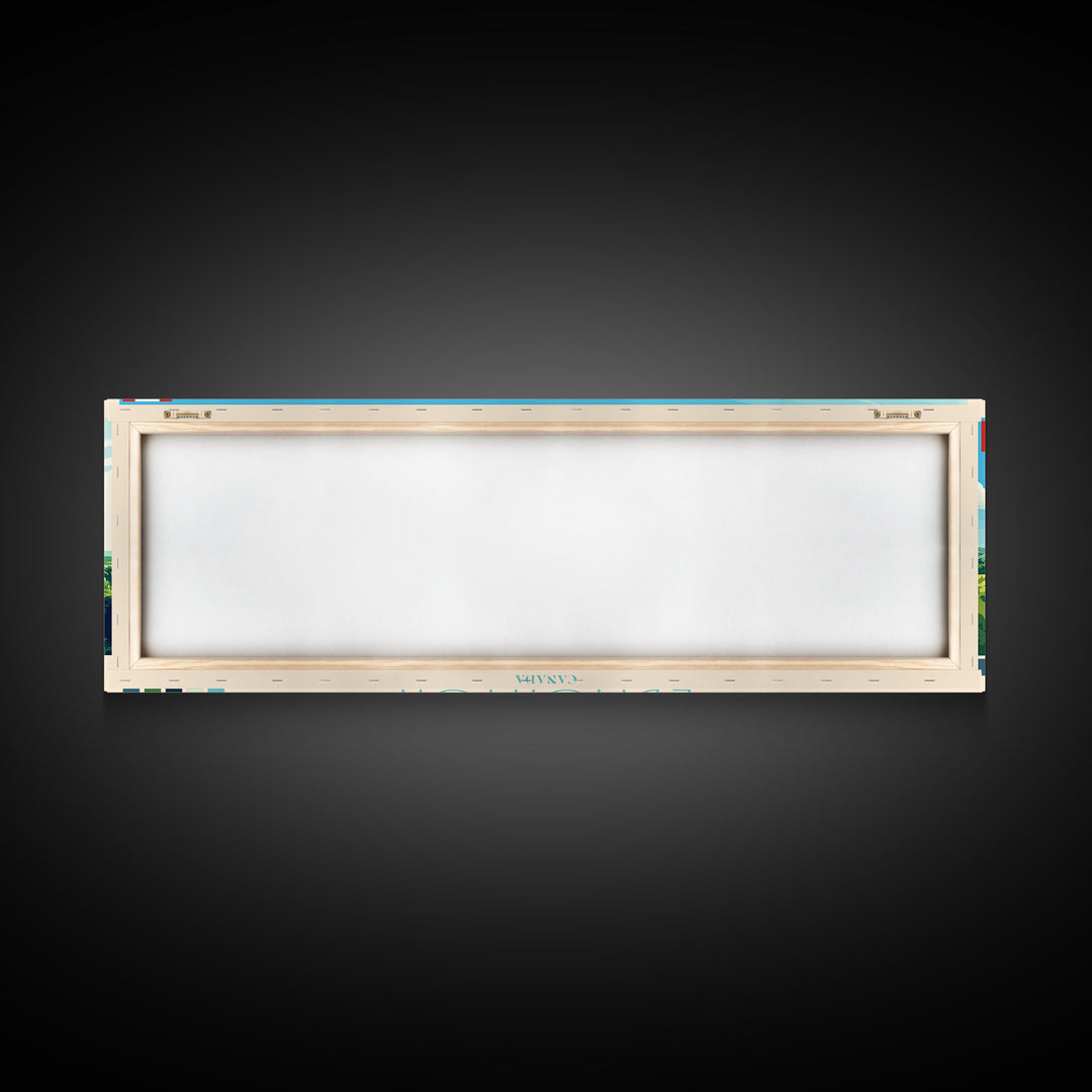 Panoramic Travel Poster Edmonton, Canada Canvas Print, Edmonton, Canada Painting, Canada Art, Edmonton Travel Art, Guest Room Painting