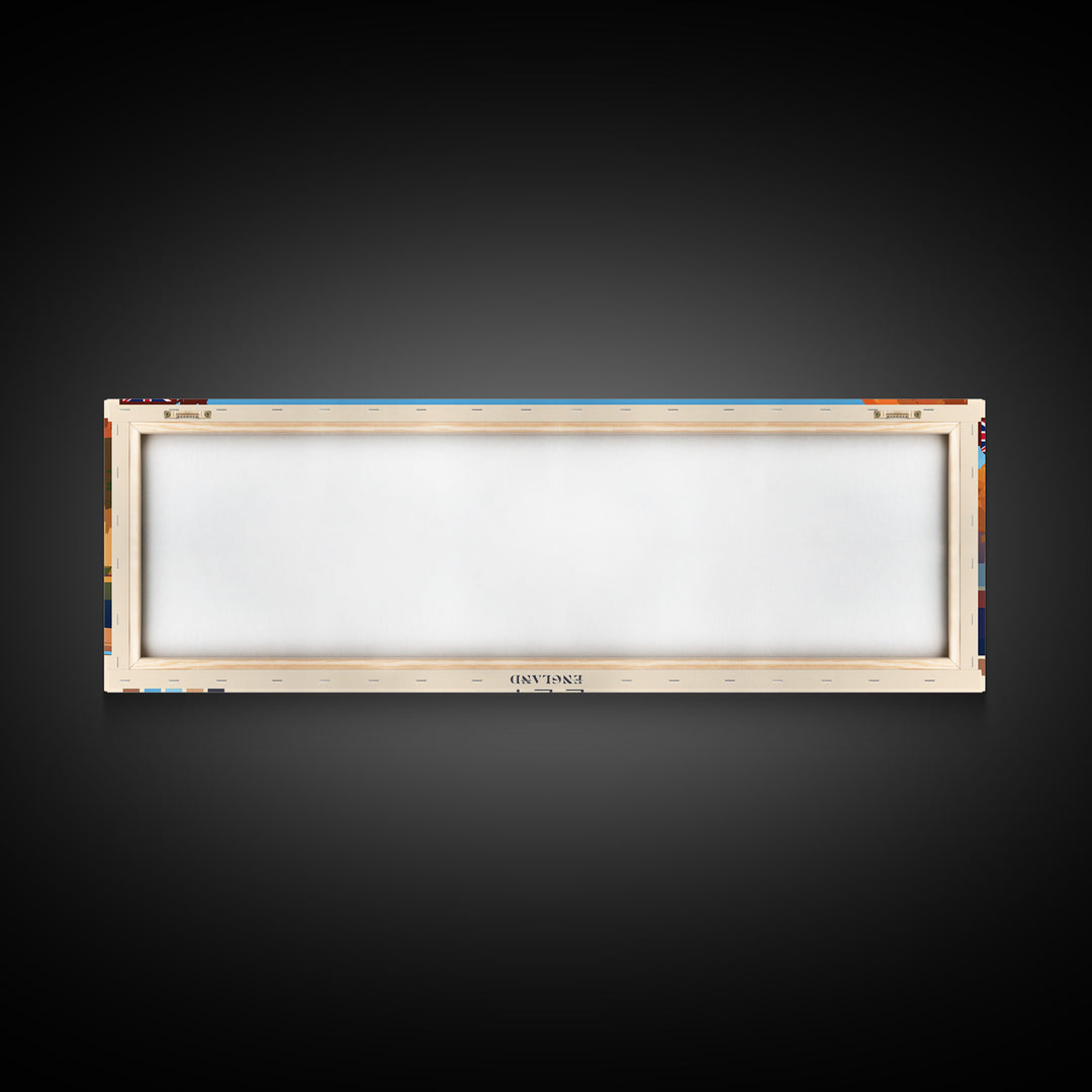 Ely, England Travel Poster Panoramic Canvas Print, Ely, England Painting, England Art, Ely Travel Art, Guest Room Painting