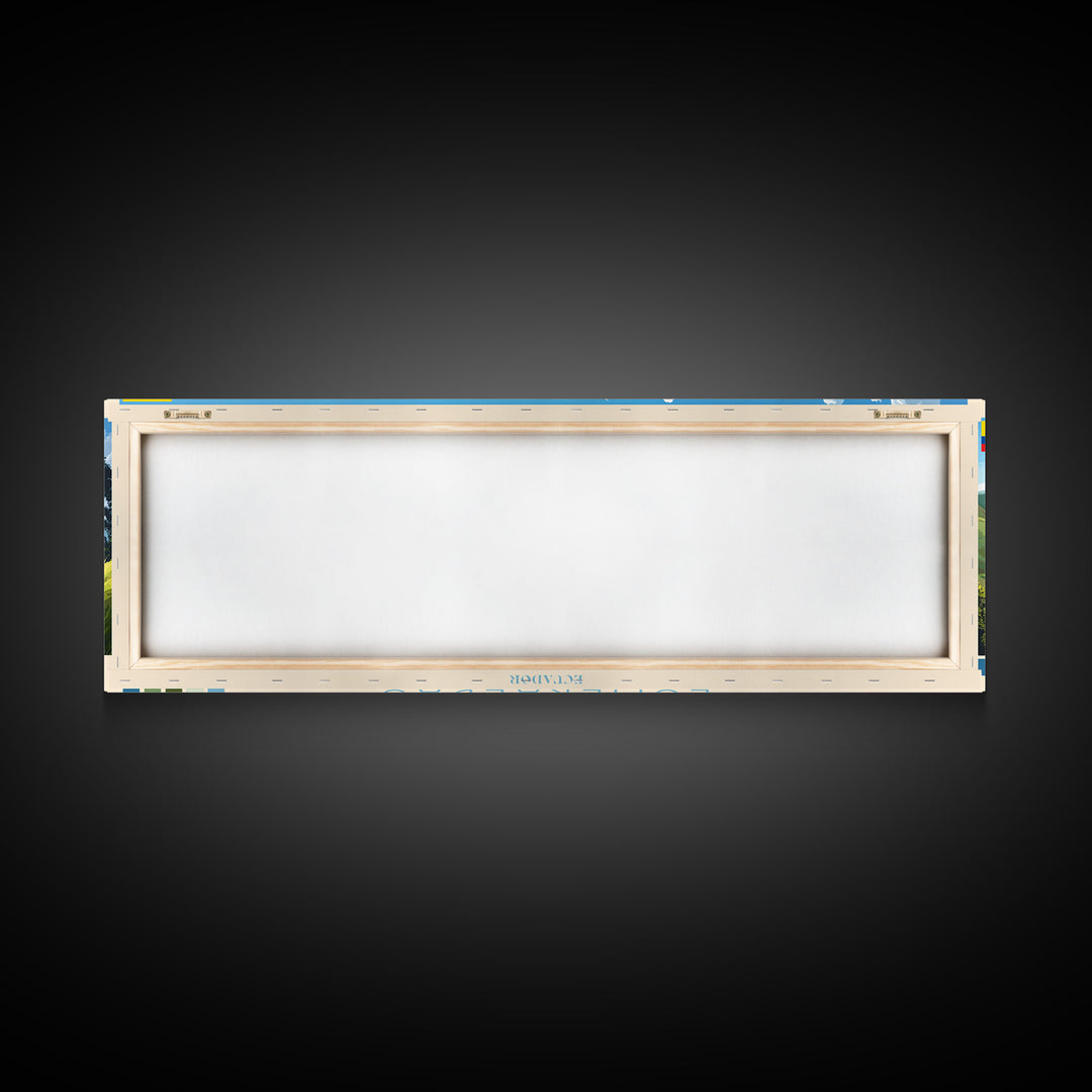 Esmeraldas, Ecuador Panoramic Travel Poster Canvas Print, Esmeraldas, Ecuador Painting, Ecuador Art, Esmeraldas Travel Art, Guest Room Painting