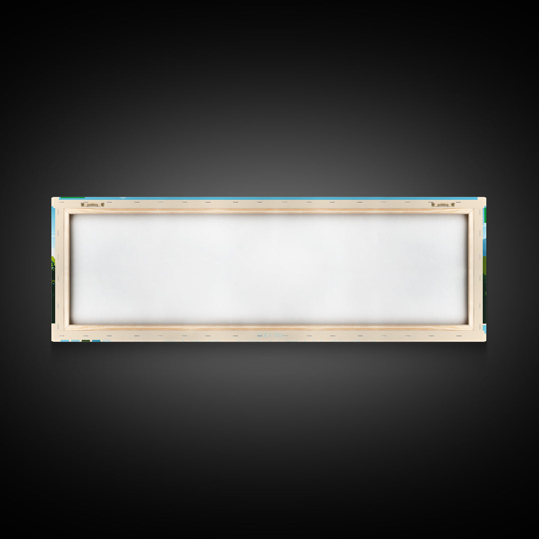 Florianopolis, Brazil Panoramic Travel Poster Canvas Print, Florianopolis, Brazil Painting, Brazil Art, Florianopolis Panoramic Travel Art, Travel Painting