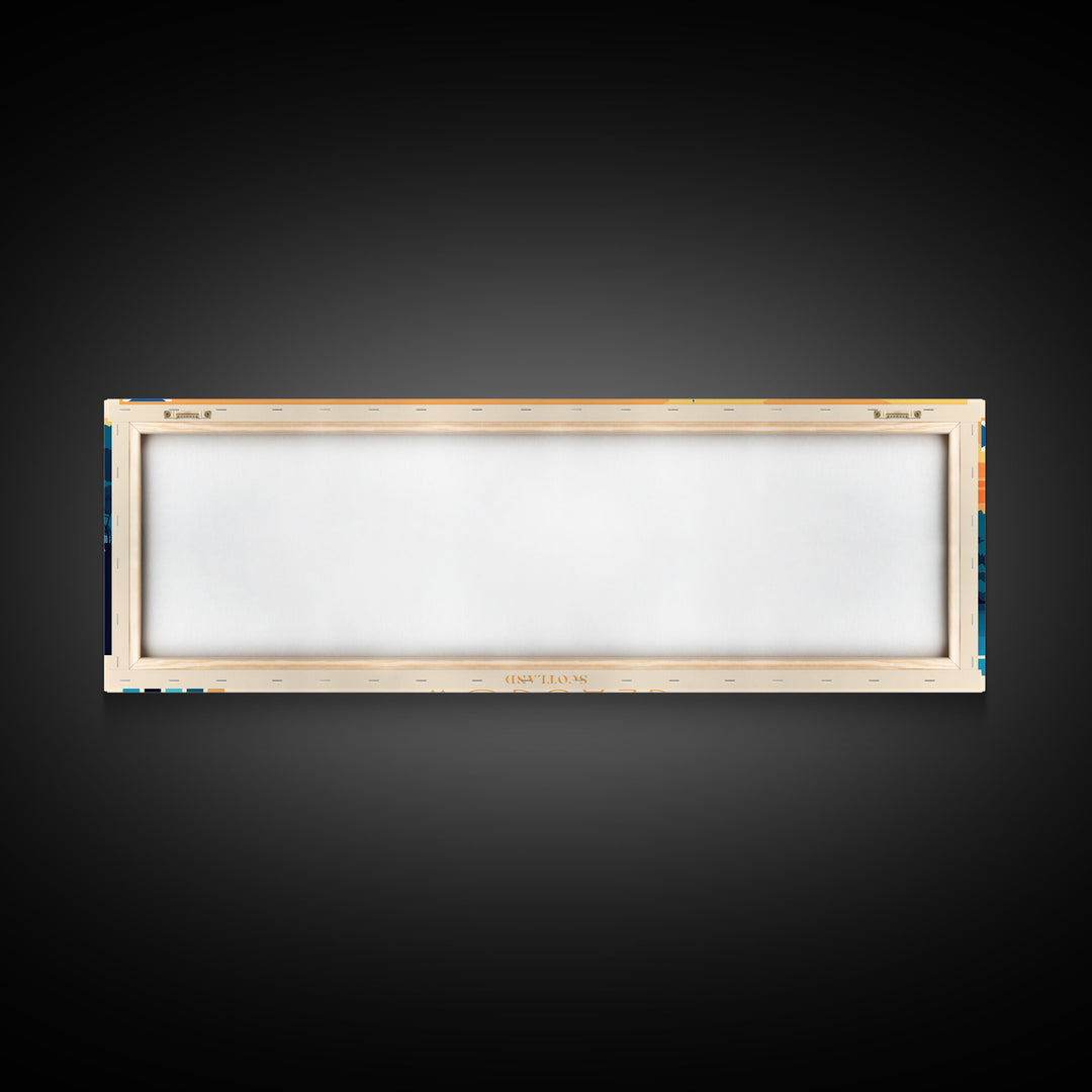 Glasgow, Scotland Panoramic Travel Poster Canvas Print, Glasgow, Scotland Painting, Scotland Art, Glasgow Travel Art, Guest Room Painting