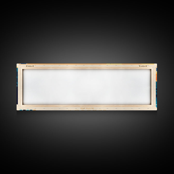 Glasgow, Scotland Panoramic Travel Poster Canvas Print, Glasgow, Scotland Painting, Scotland Art, Glasgow Travel Art, Guest Room Painting