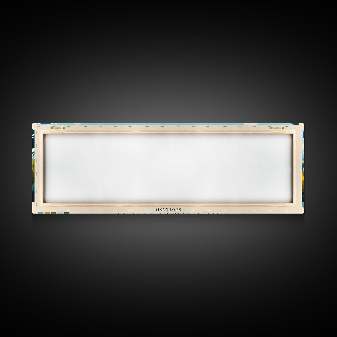 Panoramic Travel Poster Glenrothes, Scotland Canvas Print, Glenrothes, Scotland Painting, Scotland Art, Glenrothes Travel Art, Guest Room Painting