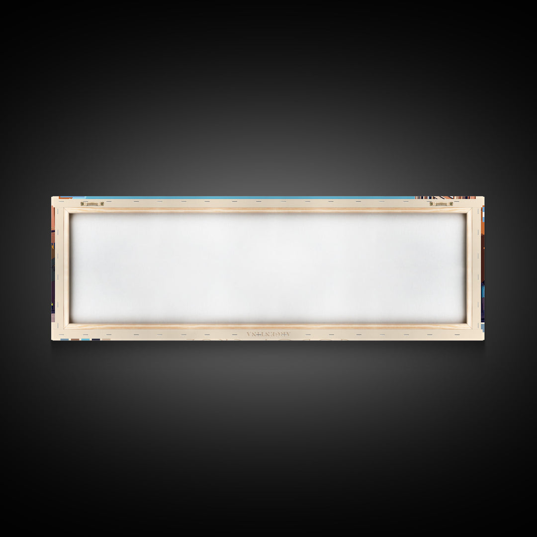 Godoy Cruz, Argentina Panoramic Travel Poster Canvas Print, Godoy Cruz, Argentina Painting, Argentina Art, Godoy Cruz Travel Art, Guest Room Painting