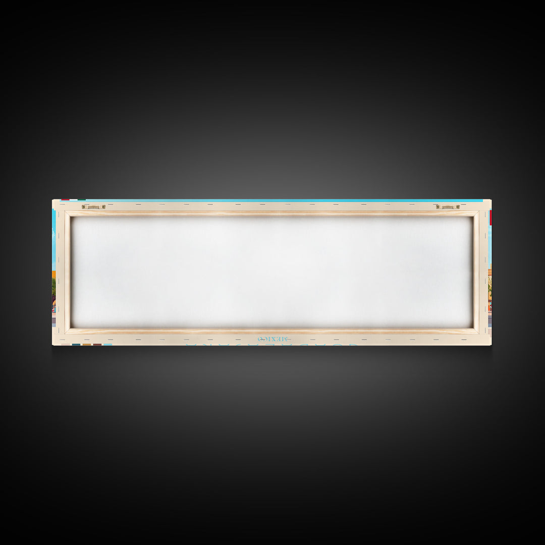 Panoramic Travel Poster Guadalajara, Mexico Canvas Print, Guadalajara, Mexico Painting, Mexico Art, Guadalajara Travel Art, Guest Room Painting