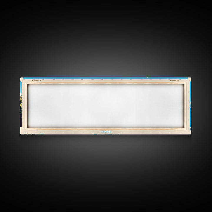 Haifa, Israel Panoramic Travel Poster Canvas Print, Haifa, Israel Painting, Israel Art, Haifa Travel Art, Guest Room Painting