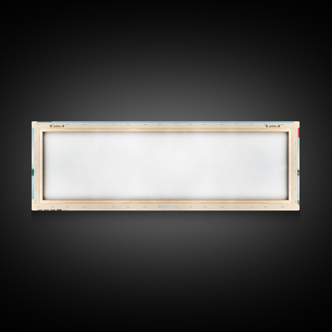 Hangzhou, China Panoramic Travel Poster Canvas Print, Hangzhou, China Painting, China Art, Hangzhou Panoramic Travel Art, Travel Painting