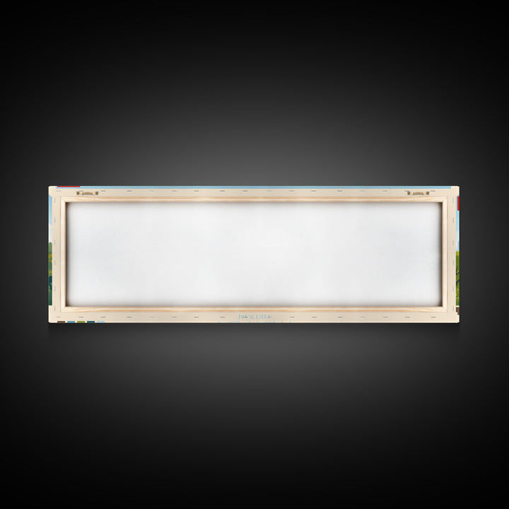 Hanoi, Vietnam Panoramic Travel Poster Canvas Print, Hanoi, Vietnam Painting, Vietnam Art, Hanoi Travel Art, Guest Room Painting