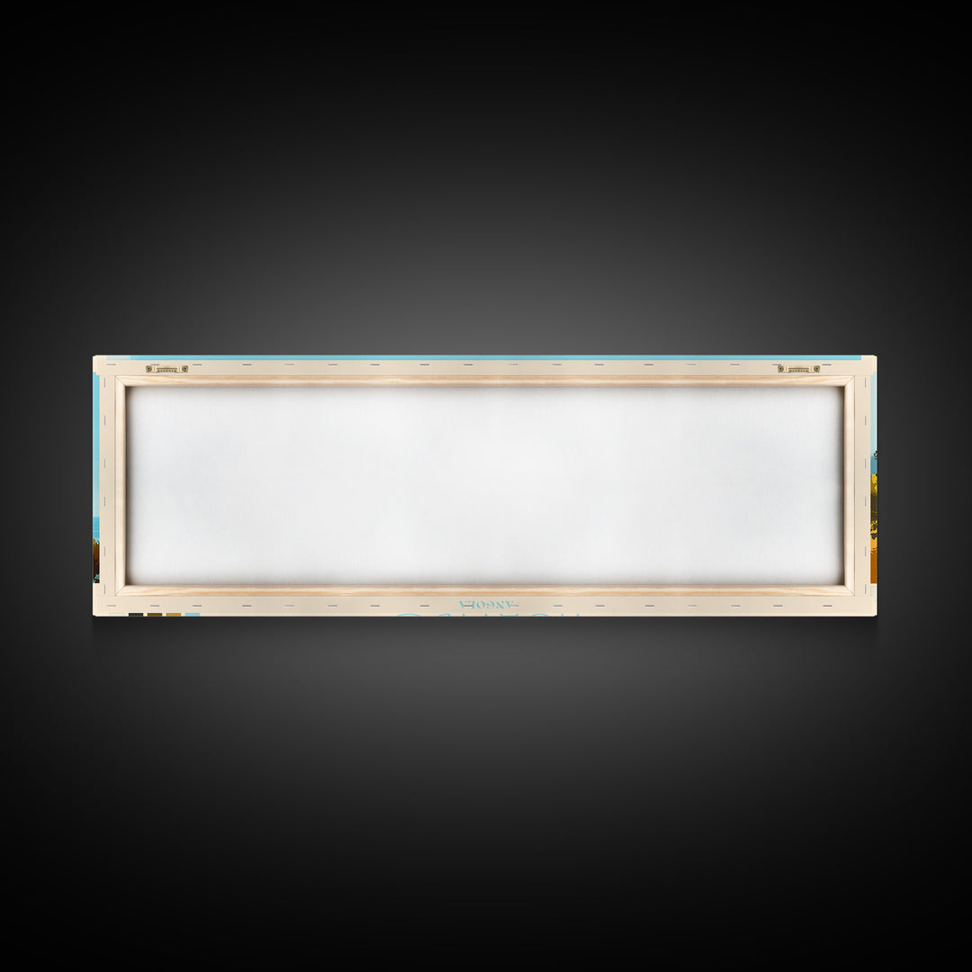 Huambo, Angola Panoramic Travel Poster Canvas Print, Huambo, Angola Painting, Angola Art, Huambo Travel Art, Living Room Painting