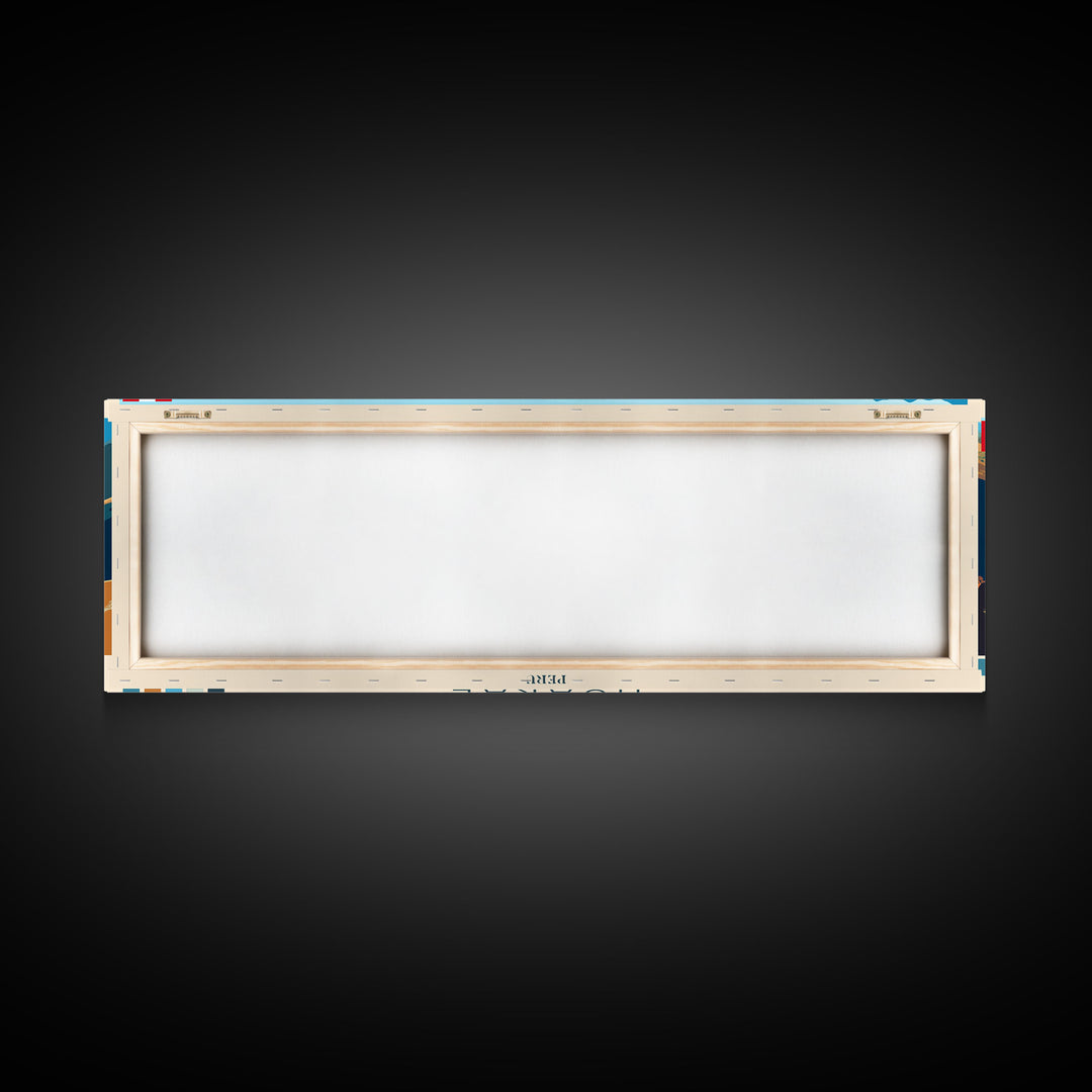 Huaral, Peru Travel Poster Panoramic Canvas Print, Huaral, Peru Painting, Peru Art, Huaral Travel Art, Guest Room Painting