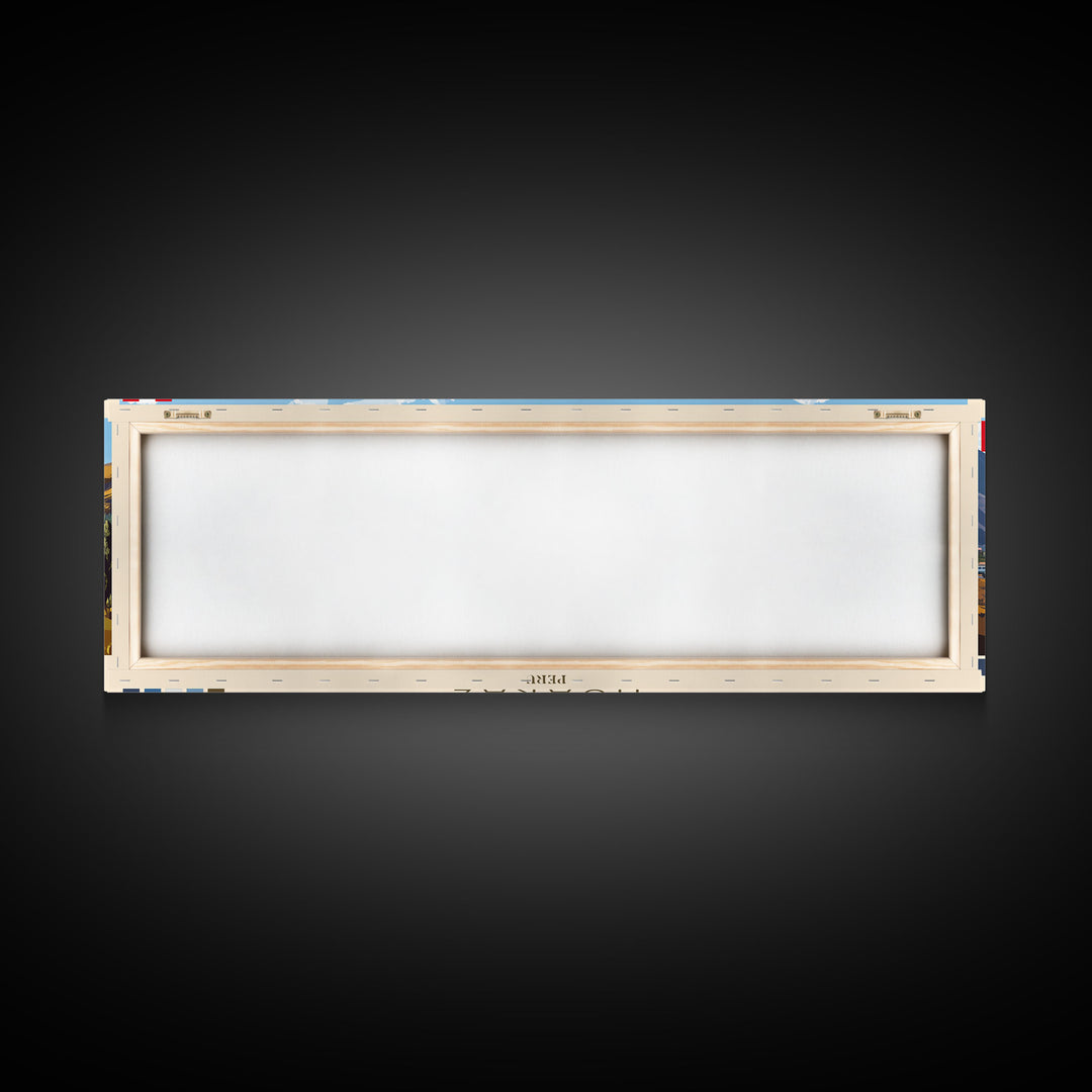 Huaraz, Peru Panoramic Travel Poster Canvas Print, Huaraz, Peru Painting, Peru Art, Huaraz Panoramic Travel Art, Travel Painting