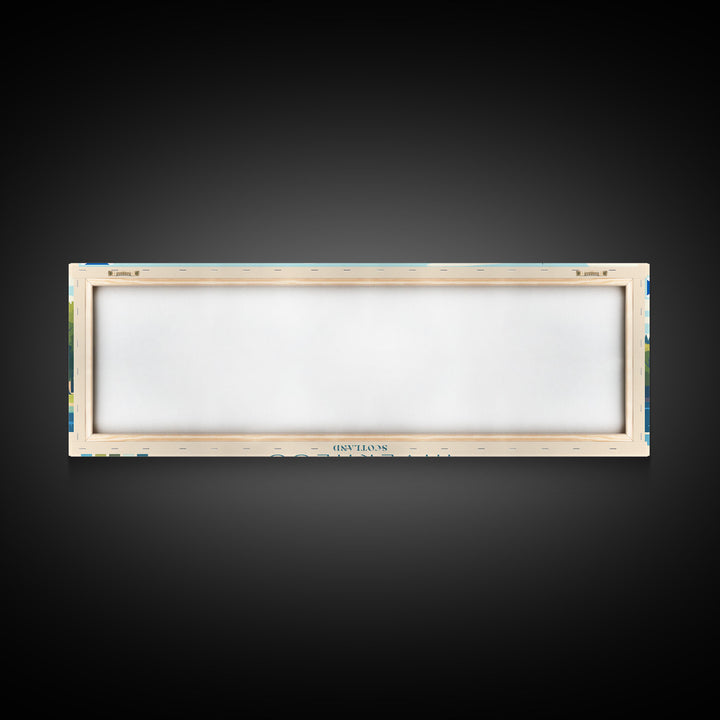 Inverness, Scotland Panoramic Travel Poster Canvas Print, Inverness, Scotland Painting, Scotland Art, Inverness Travel Art, Living Room Painting