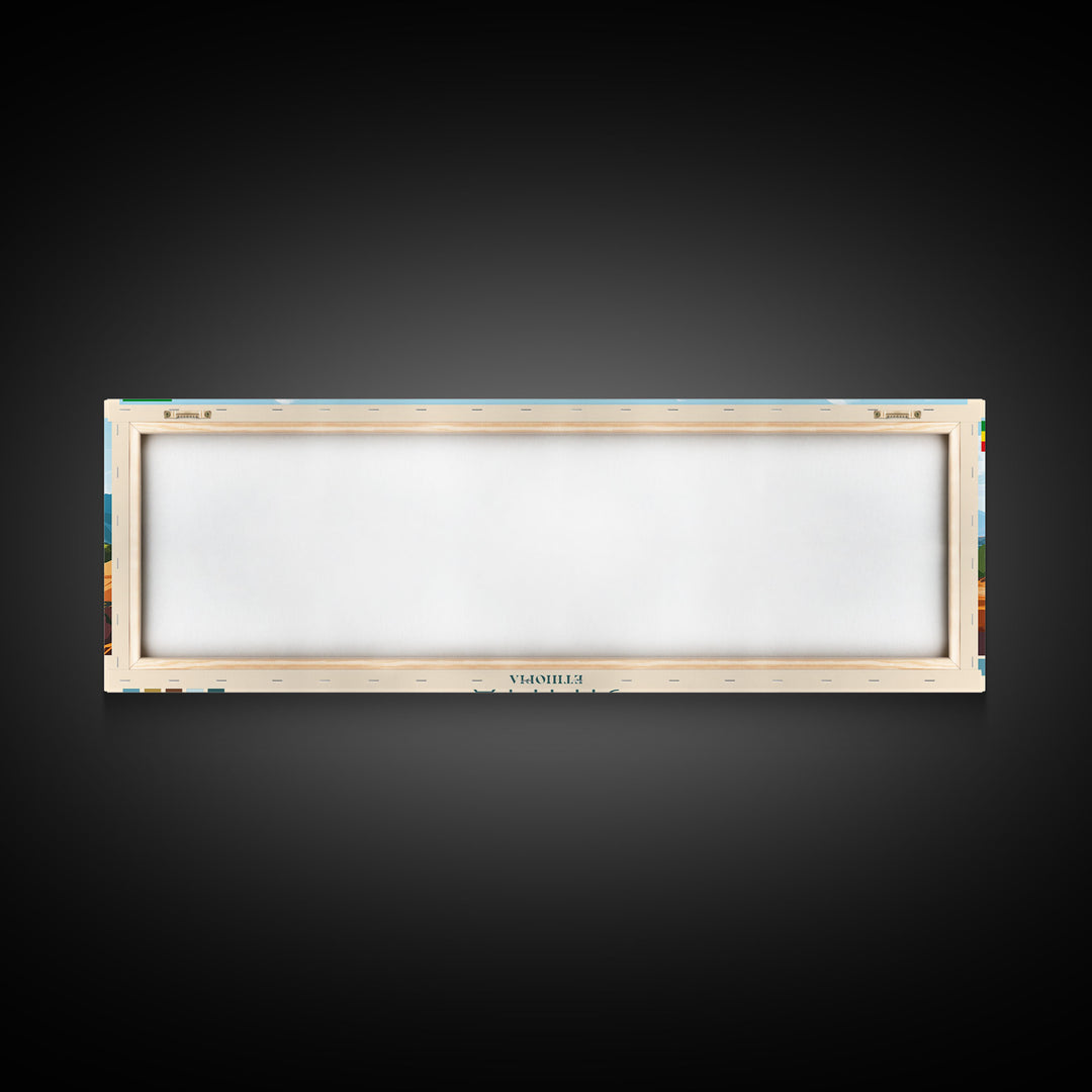 Panoramic Travel Poster Jimma, Ethiopia Canvas Print, Jimma, Ethiopia Painting, Ethiopia Art, Jimma Travel Art, Guest Room Painting