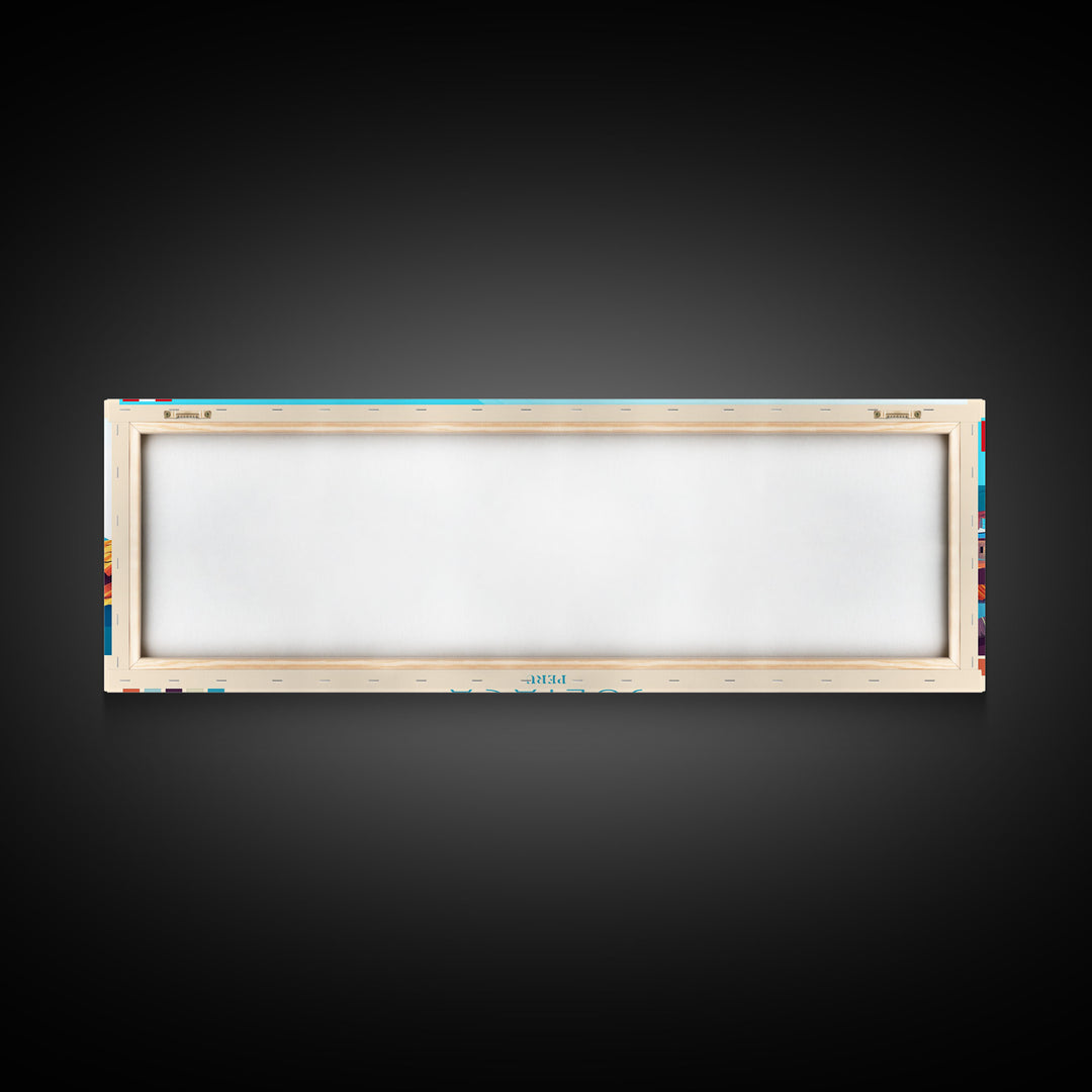 Panoramic Travel Poster Juarez, Mexico Canvas Print, Juarez, Mexico Painting, Mexico Art, Juarez Travel Art, Guest Room Painting