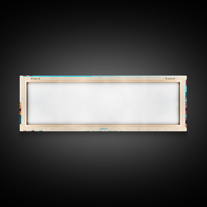 Panoramic Travel Poster Juarez, Mexico Canvas Print, Juarez, Mexico Painting, Mexico Art, Juarez Travel Art, Guest Room Painting