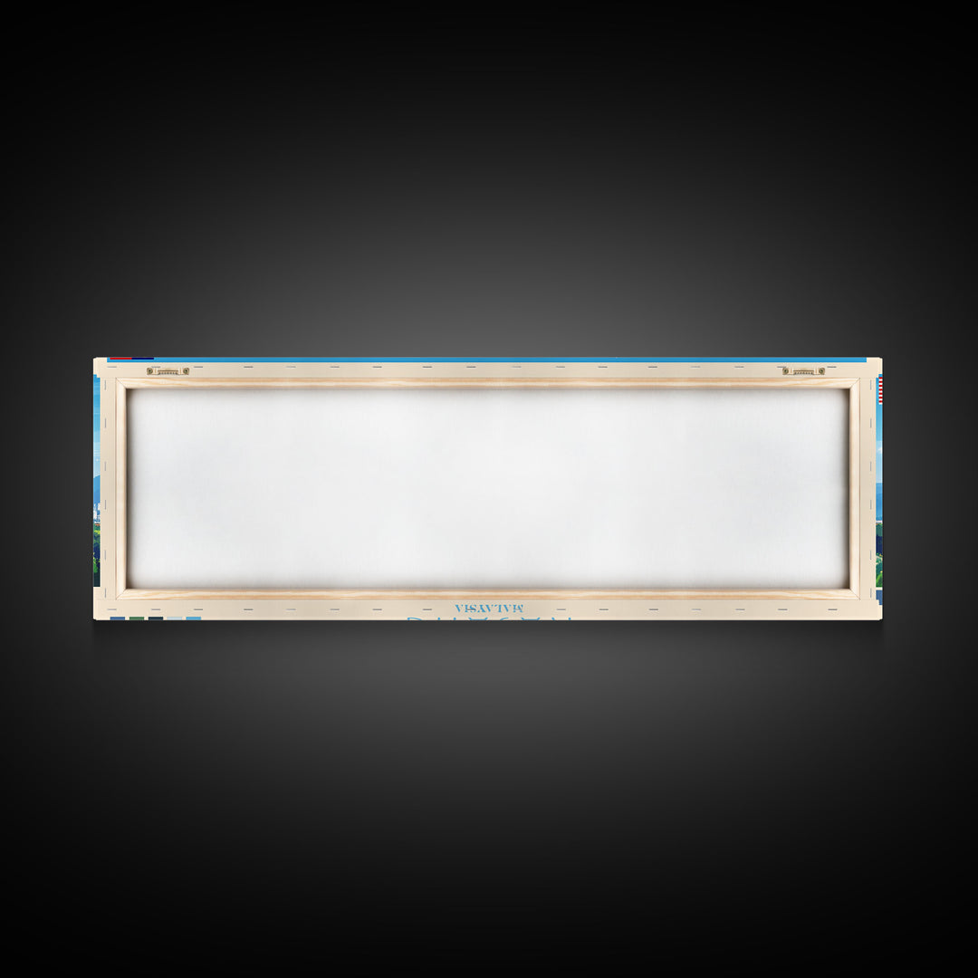 Kajang, Malaysia Panoramic Travel Poster Canvas Print, Kajang, Malaysia Painting, Malaysia Art, Kajang Panoramic Travel Art, Travel Painting