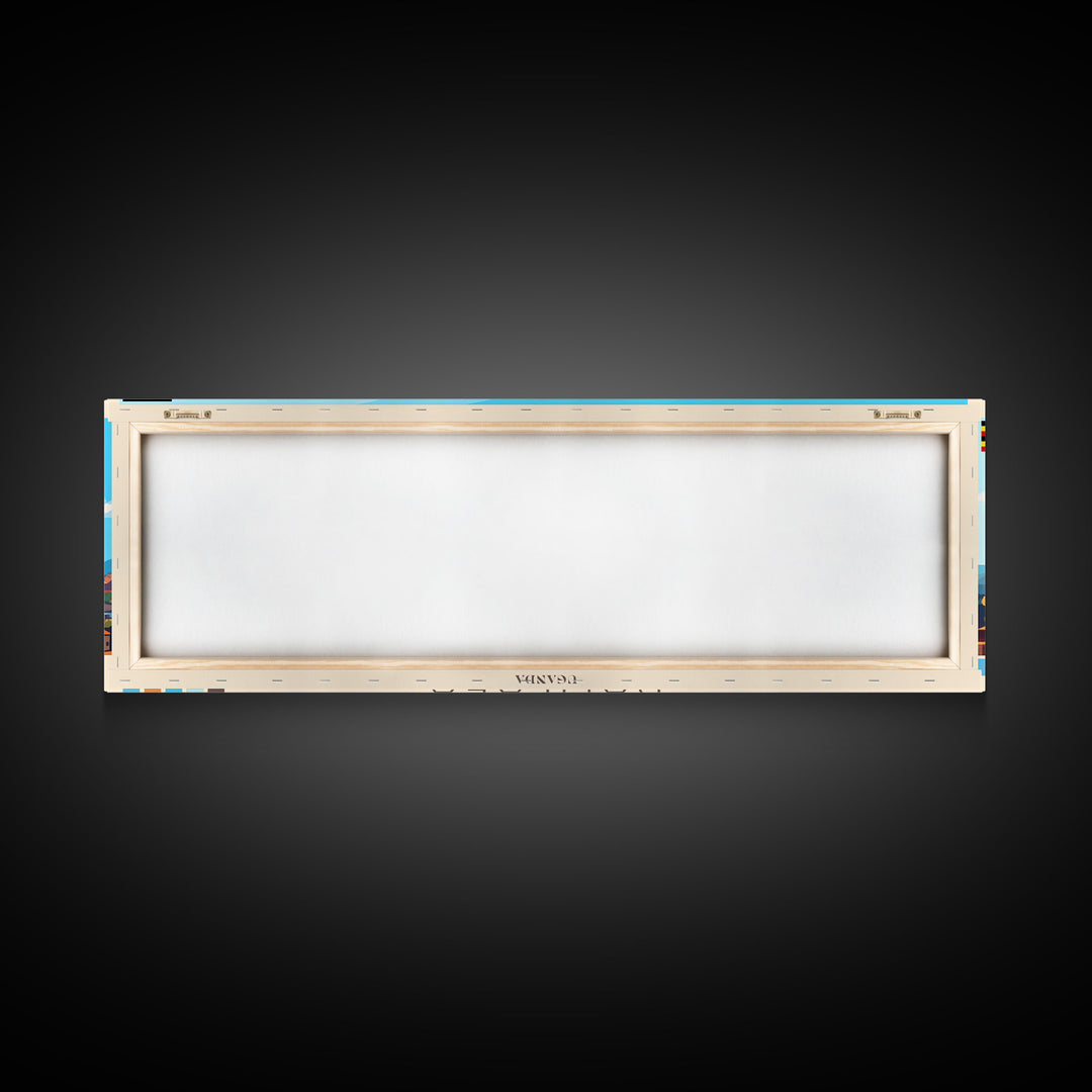 Kampala, Uganda Panoramic Travel Poster Canvas Print, Kampala, Uganda Painting, Uganda Art, Kampala Travel Art, Living Room Painting