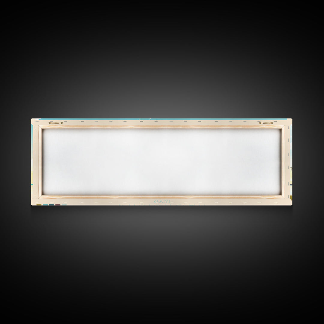 Kaohsiung, Taiwan Panoramic Travel Poster Canvas Print, Kaohsiung, Taiwan Painting, Taiwan Art, Kaohsiung Travel Art, Guest Room Painting