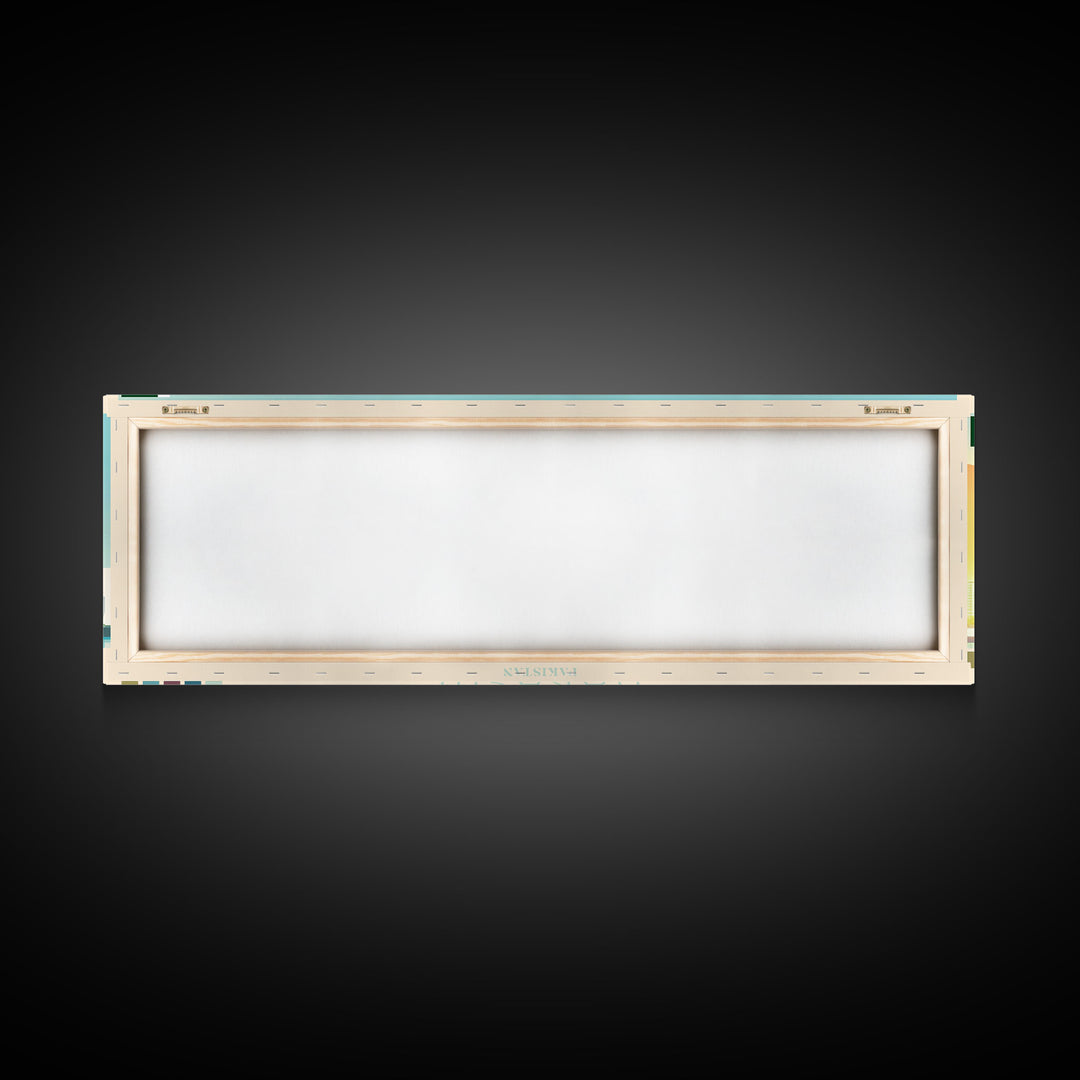 Karachi, Pakistan Panoramic Travel Poster Canvas Print, Karachi, Pakistan Painting, Pakistan Art, Karachi Panoramic Travel Art, Travel Painting