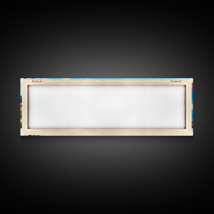 Kelowna, Canada Panoramic Travel Poster Canvas Print, Kelowna, Canada Painting, Canada Art, Kelowna Travel Art, Living Room Painting