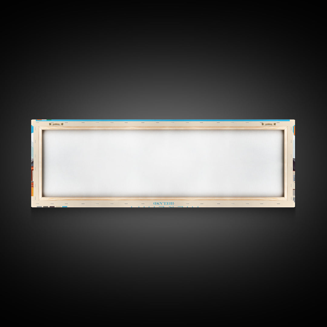 Kilkenny, Ireland Panoramic Travel Poster Canvas Print, Kilkenny, Ireland Painting, Ireland Art, Kilkenny Panoramic Travel Art, Travel Painting