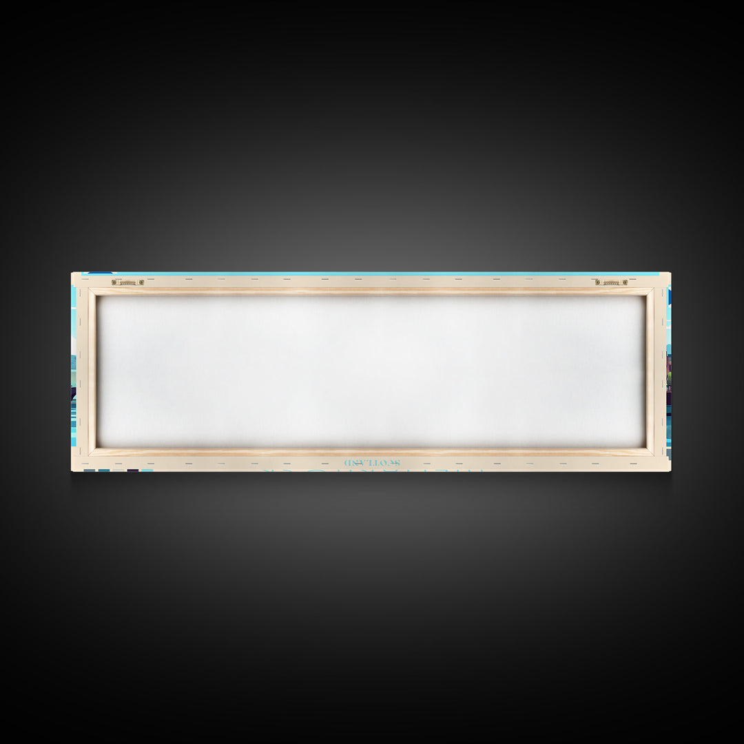 Kilmarnock, Scotland Panoramic Travel Poster Canvas Print, Kilmarnock, Scotland Painting, Scotland Art, Kilmarnock Travel Art, Guest Room Painting