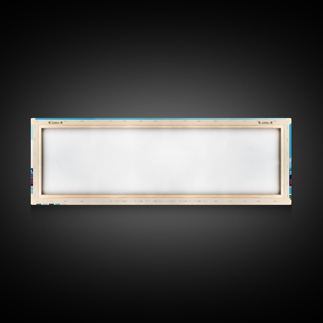 Kinshasa, Congo Travel Poster Panoramic Canvas Print, Kinshasa, Congo Painting, Congo Art, Kinshasa Travel Art, Guest Room Painting